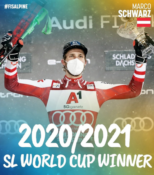 Марко Шварц досрочно выиграл Кубок мира в слаломе 5